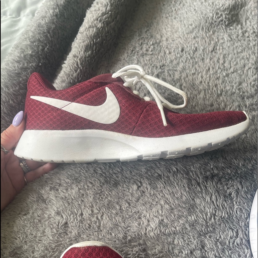 Burgundy womens nike shoes- worn once, like new.